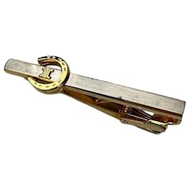 Clip per cravatta bicolore vintage Celine in metallo Argento Oro - Céline