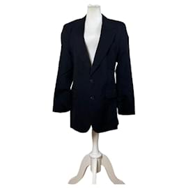 Blazer vintage in lana Dior da uomo blu navy con fodera in seta S-M