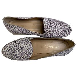 Ballerine vintage Bottega Veneta in pelle goffrata Bianco Viola EU36.5