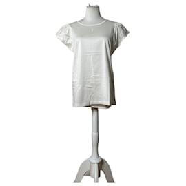T-shirt Vintage Yves Saint Laurent avec logo brodé Ivoire M