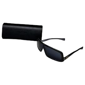 Gafas de sol Vintage Chanel Logo Temple Negro Plata