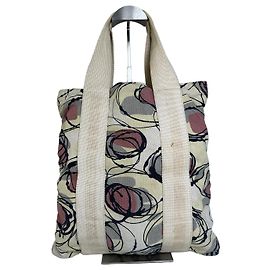 Tote in tela Marni Vintage con motivo floreale astratto Crema Rosa Nero