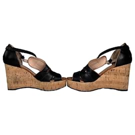 Chloé Sandali con zeppa in sughero e pelle vintage Chloe Nero EU38