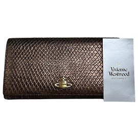 Vintage Vivienne Westwood Ledergeldbörse Bronze Goldfarbener Verschluss