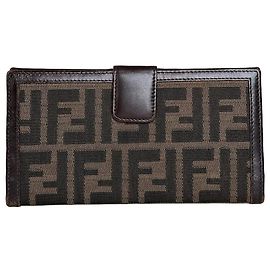 Vintage Fendi FF Monogram Canvas Portemonnaie Braun Tan