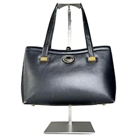 Borsa tote strutturata in pelle vintage Givenchy nera e oro