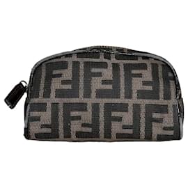 Beauty case Vintage Fendi FF Monogram Canvas Marrone Nero