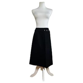 Falda vintage Chloe con botones frontal negra plata - Chloé