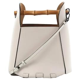 Borsa a 2 vie in pelle LOEWE Bamboo Buckets bianca
