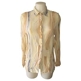 Giorgio Armani Viskosehemd mit Aquarellprint