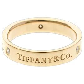 Tiffany Flat Band Ring mit 3 Diamanten in Roségold - Tiffany & Co