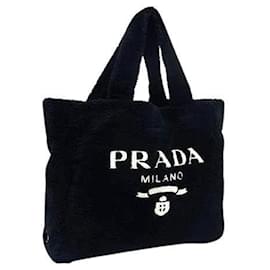 Borsa Tote Prada in tessuto bouclé nero