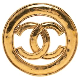 Spilla rotonda vintage Chanel Coco Mark