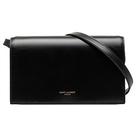 Borsa a tracolla in pelle nera Saint Laurent