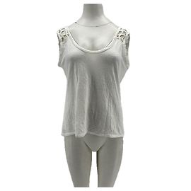 Autre Marque Camiseta blanca de cuello halter SUNDAY