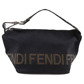Borsa a mano in tela nylon con logo Fendi