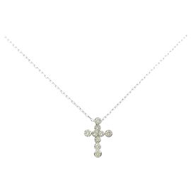 Autre Marque Collana Cross Diamond in Au750