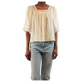 Milkmaid-Top mit Spitzenbesatz in Creme - Größe UK 6 - Ba&Sh