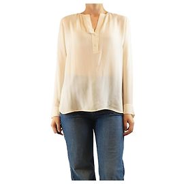 Vince Blusa de seda crema - talla M
