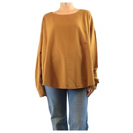 Autre Marque Top de mezcla de algodón color tan de manga larga - talla L