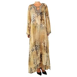 Autre Marque Neutrales Midikleid mit Reptil-Verzierungen - Größe L