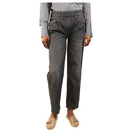 Brunello Cucinelli Vaqueros elásticos gris oscuro - talla UK 8