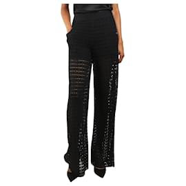 Black open-knit trousers - size UK 8 - Chanel