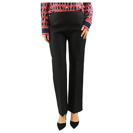 The row Pantalones de pierna recta de tiro bajo negros - talla UK 10