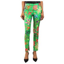 Versace Pantaloni con stampa di conchiglie verdi - taglia UK 4
