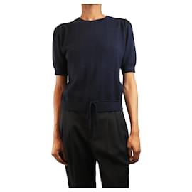 Top de malha azul-marinho de manga curta - tamanho S - Frame Denim