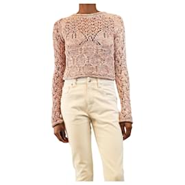 Kurzer Strickpullover in Rosa, lockere Strickart - Größe XS - Acne