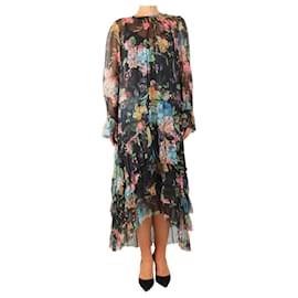 Robe transparente à volants et fleurs noires - taille UK 10 - Zimmermann