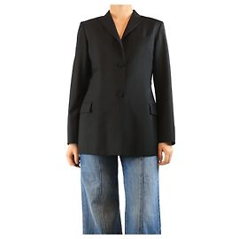 Jil Sander Schwarzer Seidenblazer - Größe UK 12