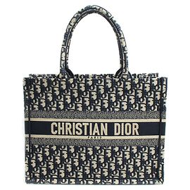 Borsa Book Tote Medium Christian Dior Dior Oblique con ricamo