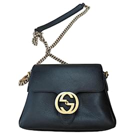 Gucci GG Marmont Borsa a spalla in pelle nera