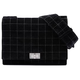 Chanel Black Chocolate Bar Suede Reissue 2.55 Single Flap