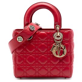 Dior Rosso Small Lambskin Cannage MyABCDior Lady Dior