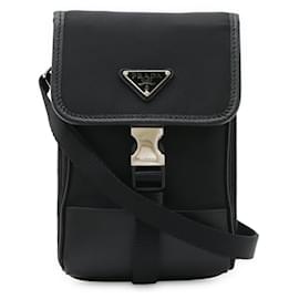 Custodia per smartphone e borsa 2WAY con logo triangolo in nylon Prada