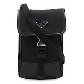 Borsa a tracolla smartphone in nylon con logo triangolo Prada
