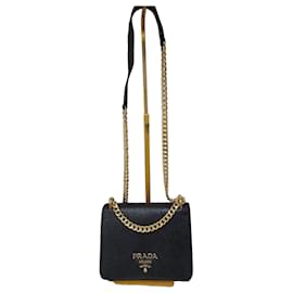 Prada Borsa a spalla Saffiano in pelle nera