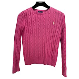 Polo Ralph Lauren Pull en Maille Torsadée Rose