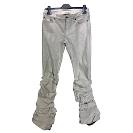 Acne Studios Vaqueros fruncidos beige