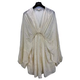 Stella Mc Cartney Stella McCartney Seidenmischung Kleid Creme