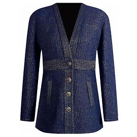 Chanel Chaqueta de tweed azul marino Métiers d'Art 2019
