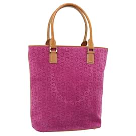 Céline CELINE C Macadam Canvas Tote Bag Wildleder Rosa Gold Authentisch 187769A