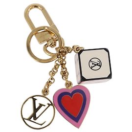 LOUIS VUITTON Llavero de Metal Game On White MP2913 LV Auth 185933M
