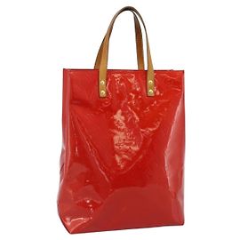 LOUIS VUITTON Borsa Monogram Vernis Reade MM Rosso Rouge M91086 LV Auth 185756