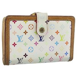 LOUIS VUITTON Portafoglio Viennois Multicolor White M92987 Auth 186548