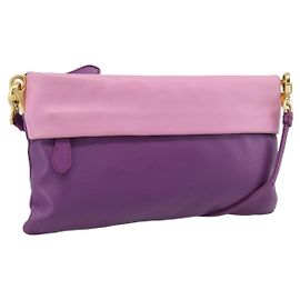 Borsa a Spalla PRADA in Pelle Viola e Oro Autentica 186122A