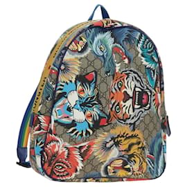 Rucksack GUCCI PVC Beige Silber 501976 Auth 185915SM